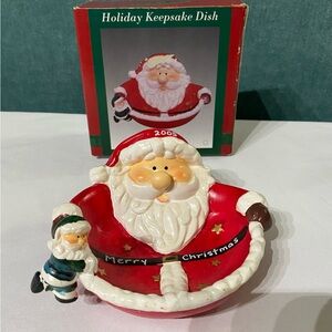 Christmas Holiday Keepsake Dish Vintage w/Original Box. Use for Candy, trinkets.